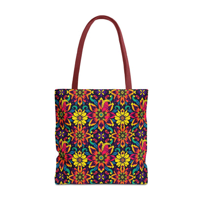 Tote Bag, (AOP), Capricorn, Zodiac, Flower Pattern