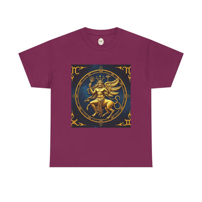 Unisex Heavy Cotton T-Shirt, Gold Angel, Symbol, Virgo Zodiac Design