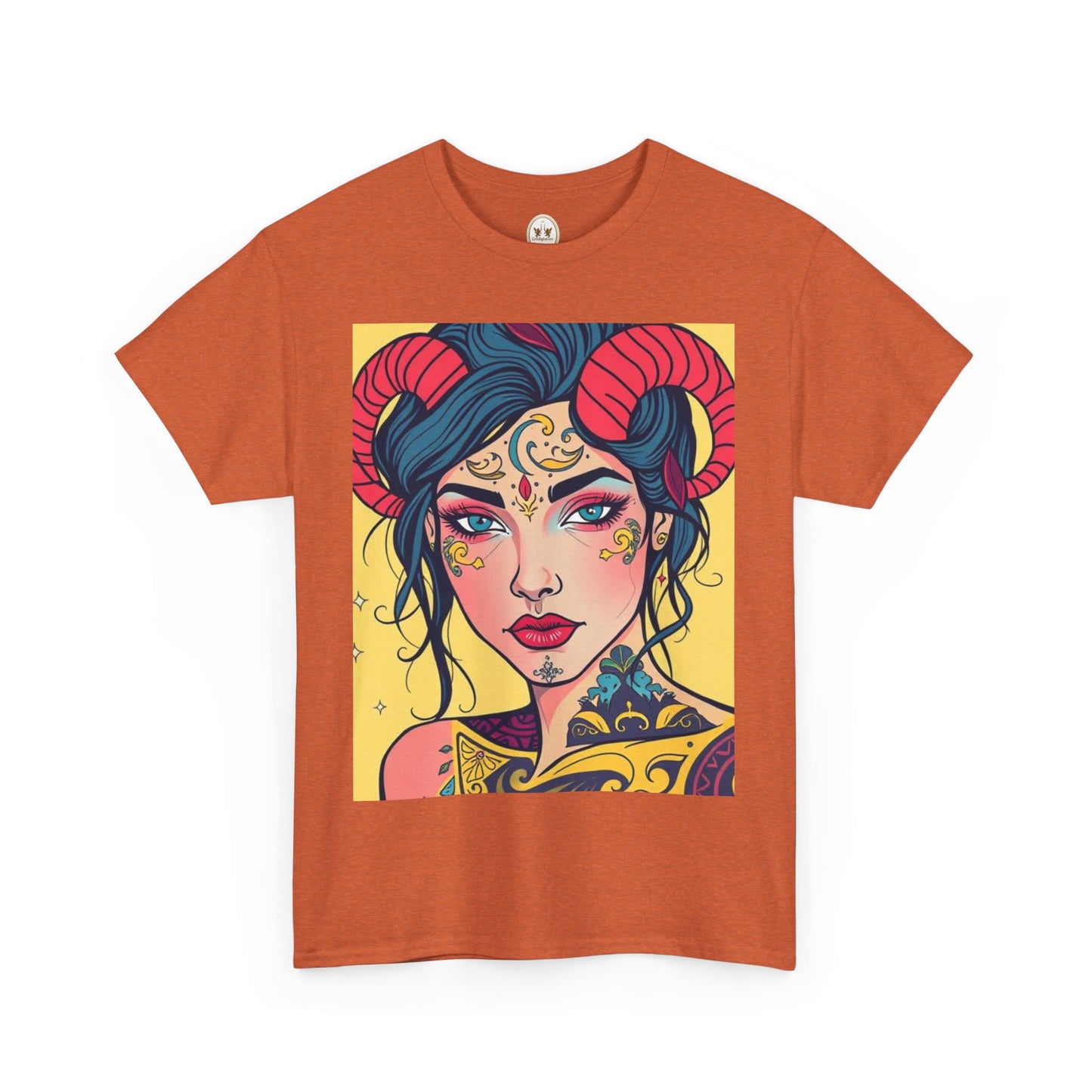 Unisex Heavy Cotton T-Shirt, Aries, Zodiac, Sexy Art