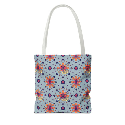 Tote Bag, (AOP), Sagittarius, Zodiac v1, Flower Pattern