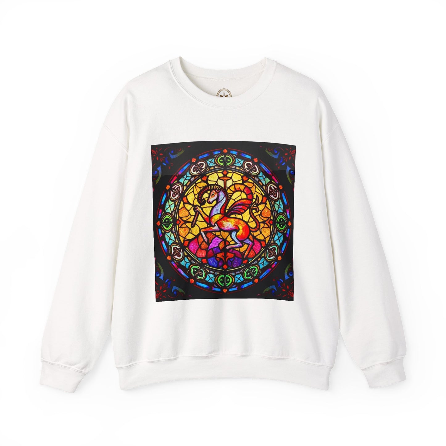 Unisex Heavy Blend™ Crewneck Sweatshirt, Glass 1, Aries Zodiac Design