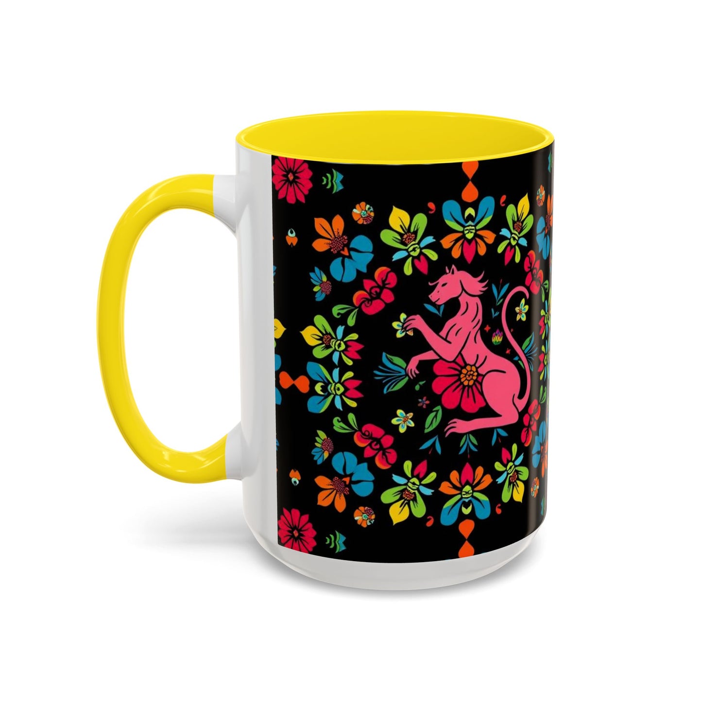 Accent Coffee Mug, Zodiac. Virgo, Flower Pattern, (11, 15oz)
