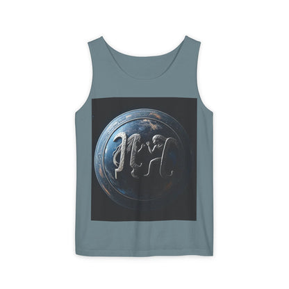Unisex Garment-Dyed, Tank Top, Gemini Design, Space Symbol , 100% US cotton