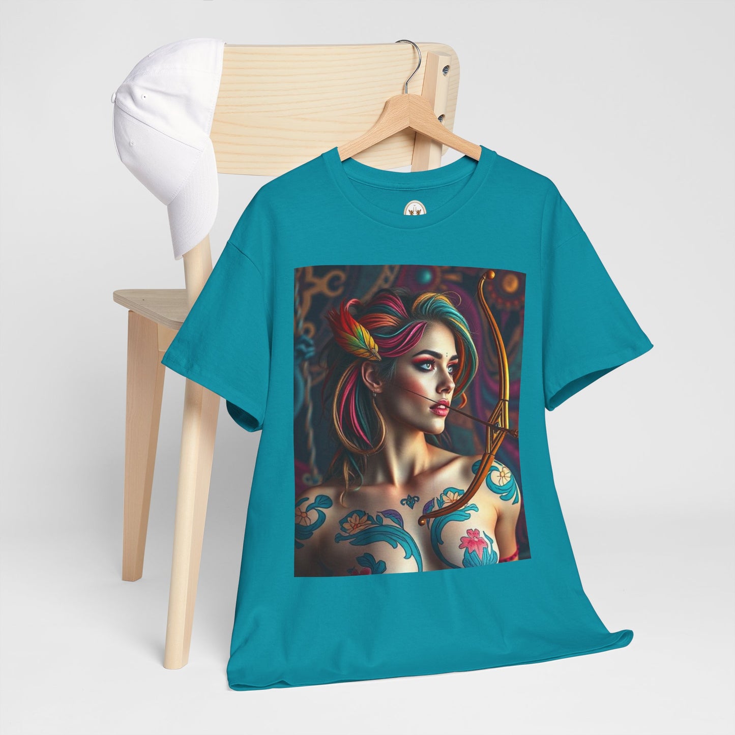 Unisex Heavy Cotton T-Shirt, Sagittarius, Zodiac v1, Sexy Art