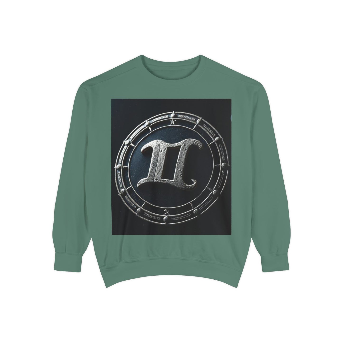 Garment-Dyed Sweatshirt, Unisex, Space Symbol Design v1, Gemini