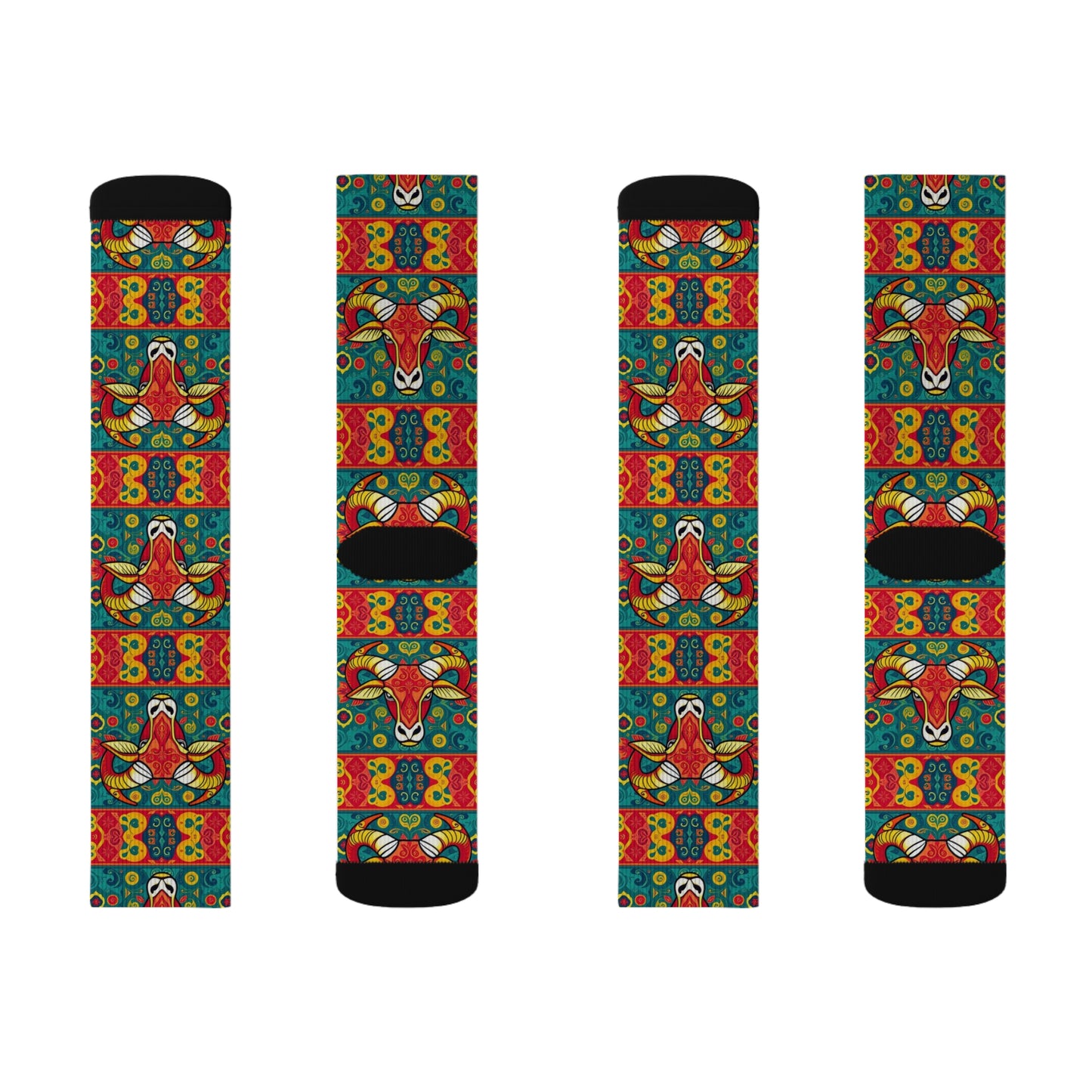 Sublimation Socks, Taurus, Zodiac v3, Pattern
