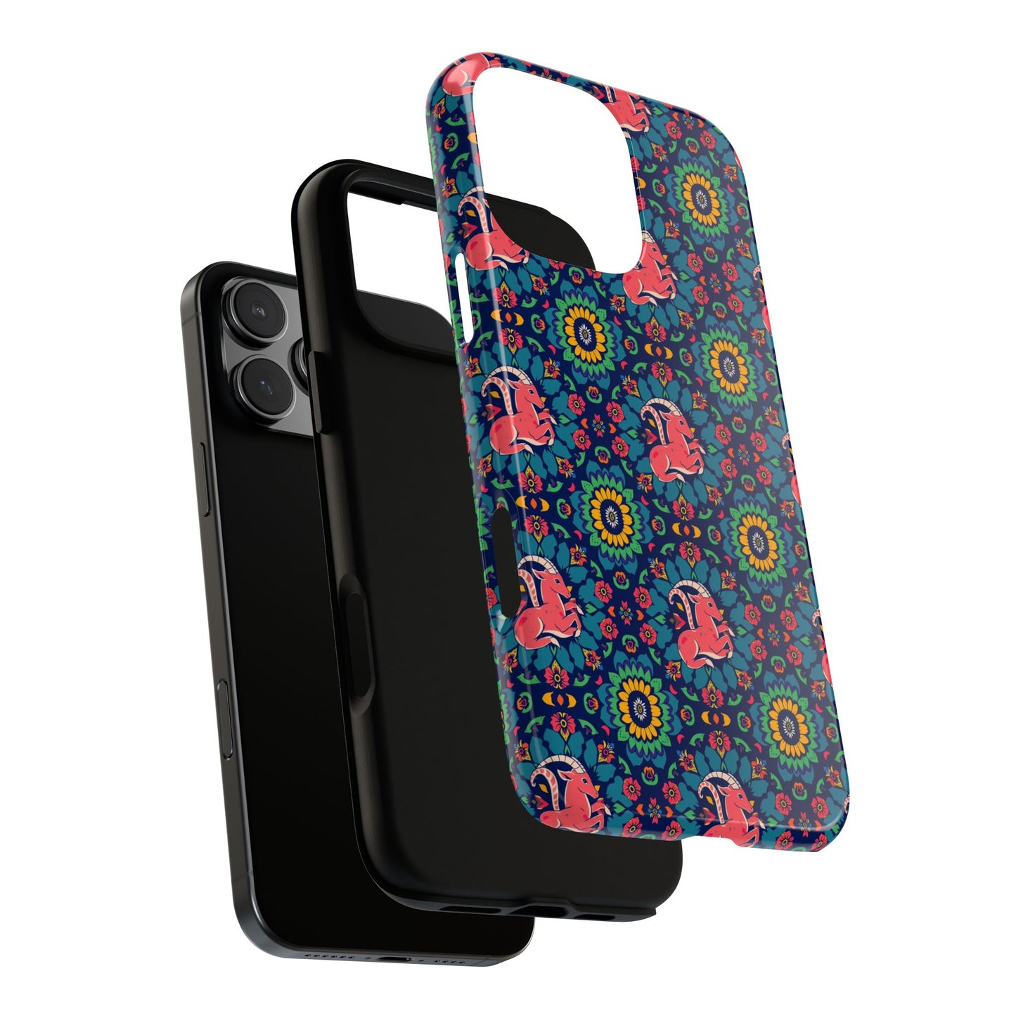 Tough Cases, Capricorn, Zodiac v1, Flower Pattern