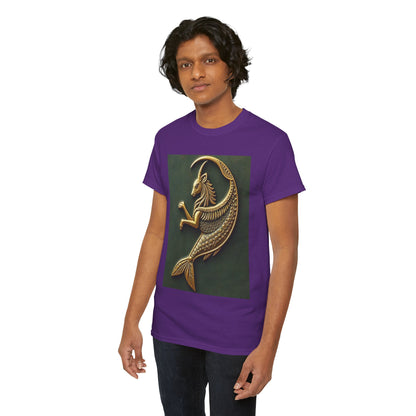 Unisex Heavy Cotton T-Shirt, Capricorn Animal v1, Symbol, Zodiac Design