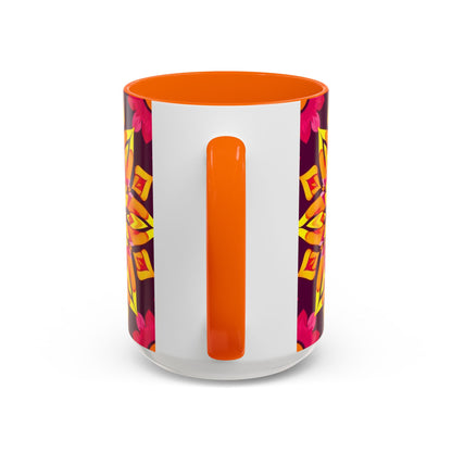Accent Coffee Mug, Scorpio, Zodiac v1. Flower Pattern, (11, 15oz)