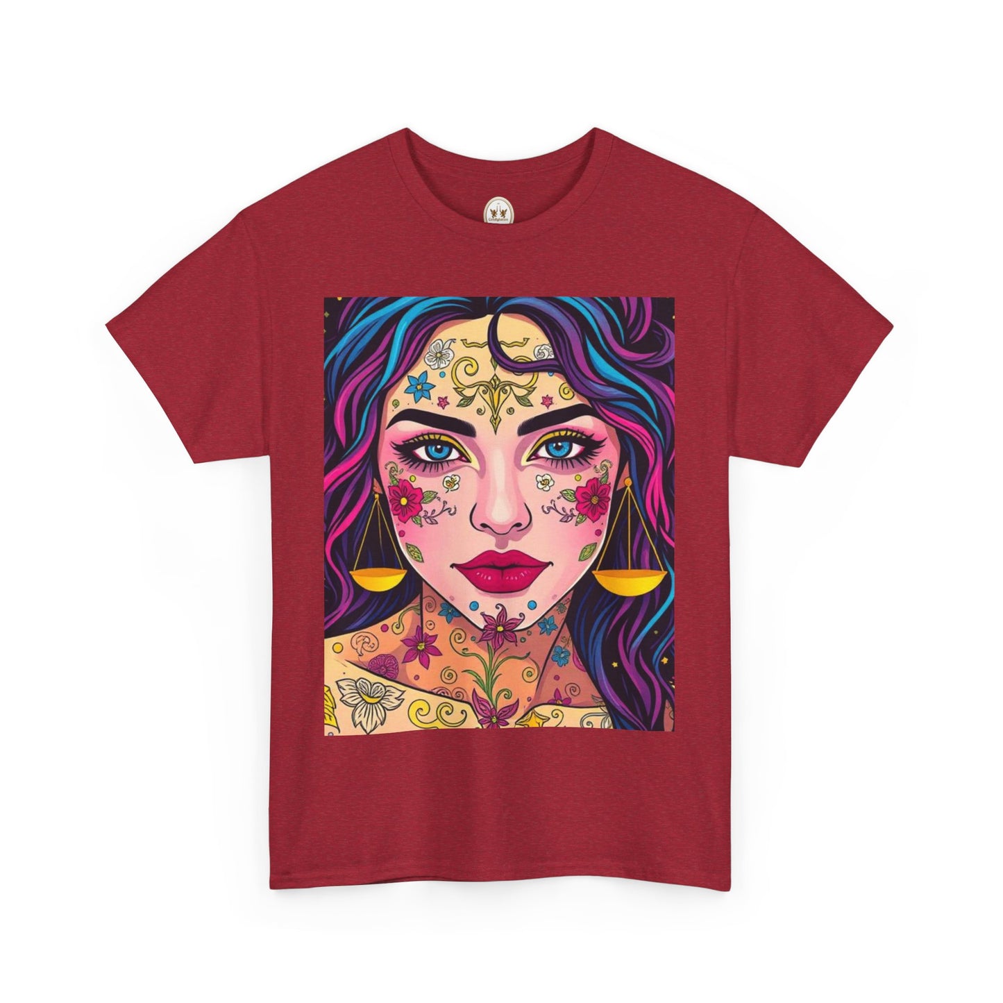 Unisex Heavy Cotton T-Shirt, Libra, Zodiac v4, Sexy Art