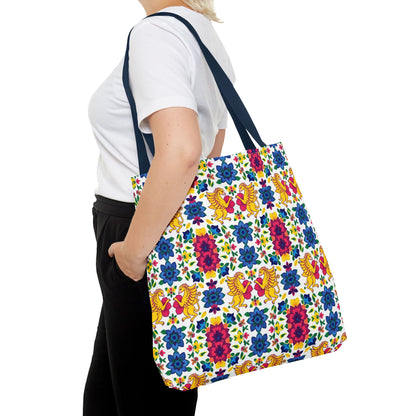 Tote Bag (AOP), Gemini, Zodiac, Flower Pattern