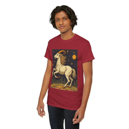 Unisex Heavy Cotton T-Shirt, Aries Animal, Zodiac Design