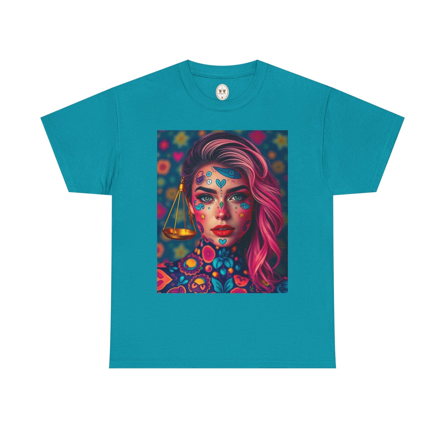 Unisex Heavy Cotton T-Shirt, Libra, Zodiac v2, Sexy Art
