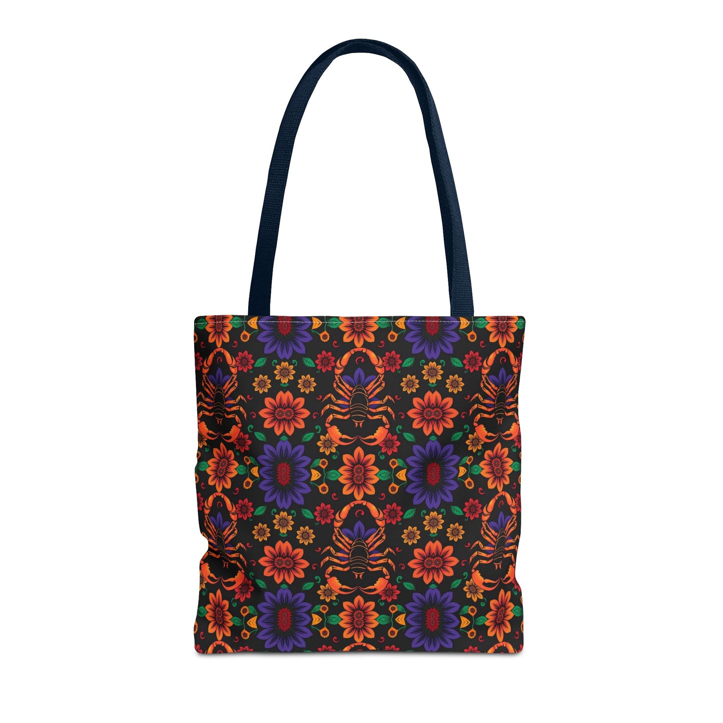 Tote Bag, (AOP), Scorpio, Zodiac v6, Flower Pattern