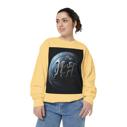 Garment-Dyed Sweatshirt, Unisex, Space Symbol Design, Gemini