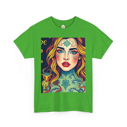 Unisex Heavy Cotton T-Shirt, Aquarius, Zodiac v2, Sexy Art
