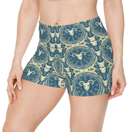 Women's Shorts, AOP, Aries, Zodiac Pattern