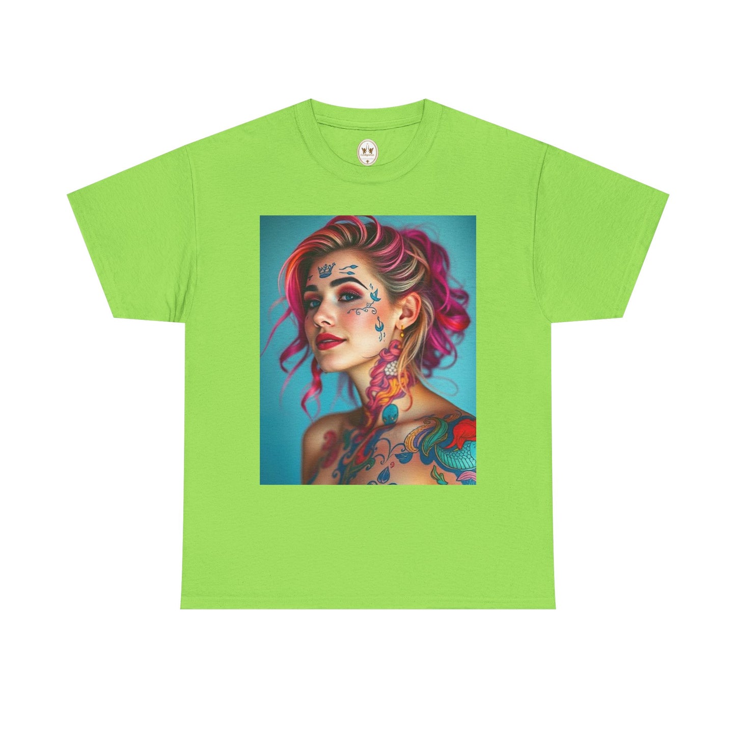 Unisex Heavy Cotton T-Shirt, Pisces, Zodiac v3, Sexy Art