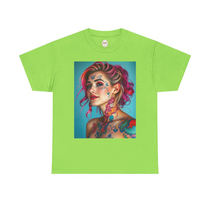 Unisex Heavy Cotton T-Shirt, Pisces, Zodiac v3, Sexy Art
