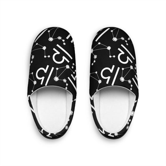 Women's Indoor Slippers, Libra Zodiac Sign, 100% polyester, Outer-layer and lining