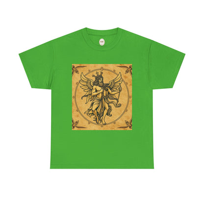 Unisex Heavy Cotton T-Shirt, Pencil Art v1, Gemini Zodiac Design