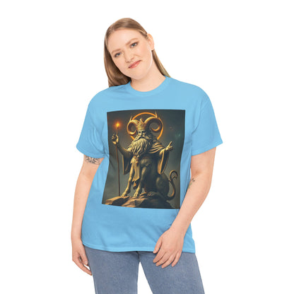Unisex Heavy Cotton T-Shirt, Taurus God, Zodiac Design