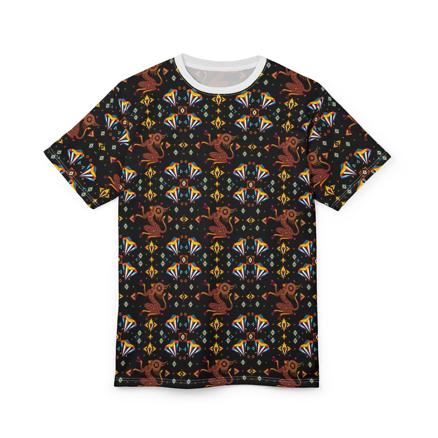 Unisex Cut & Sew T-Shirt, (AOP), Virgo, Zodiac v1, Jewels Pattern