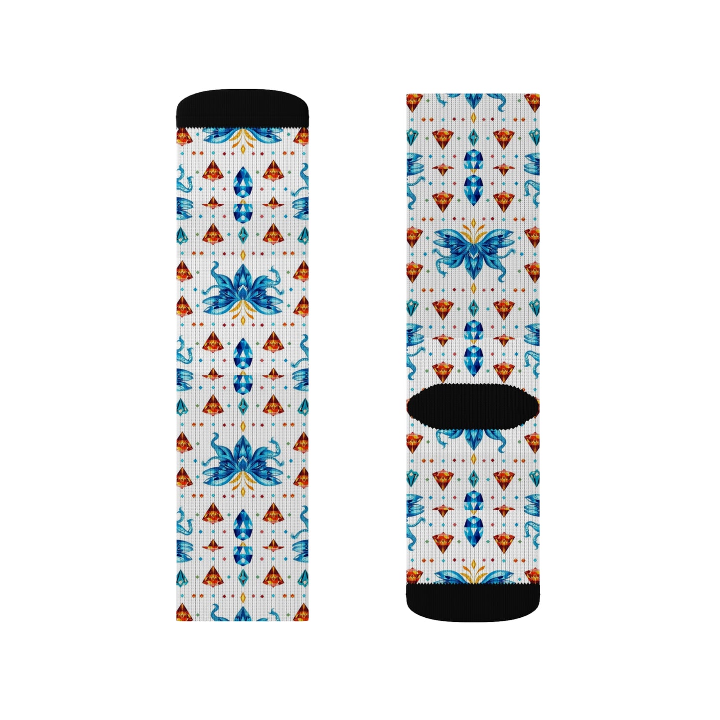 Sublimation Socks, Aquarius, Zodiac v1, Jewel Pattern