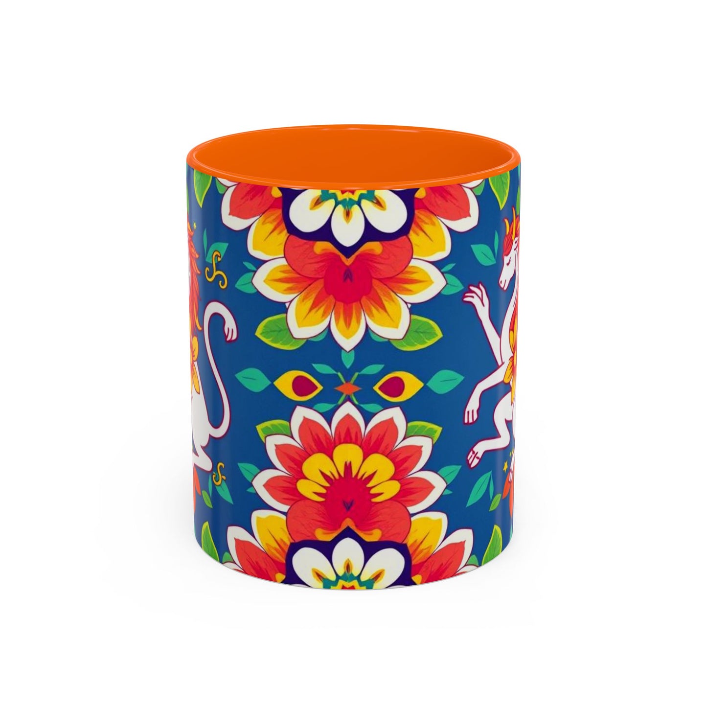 Accent Coffee Mug, Virgo, Zodiac v3. Flower Pattern, (11, 15oz)