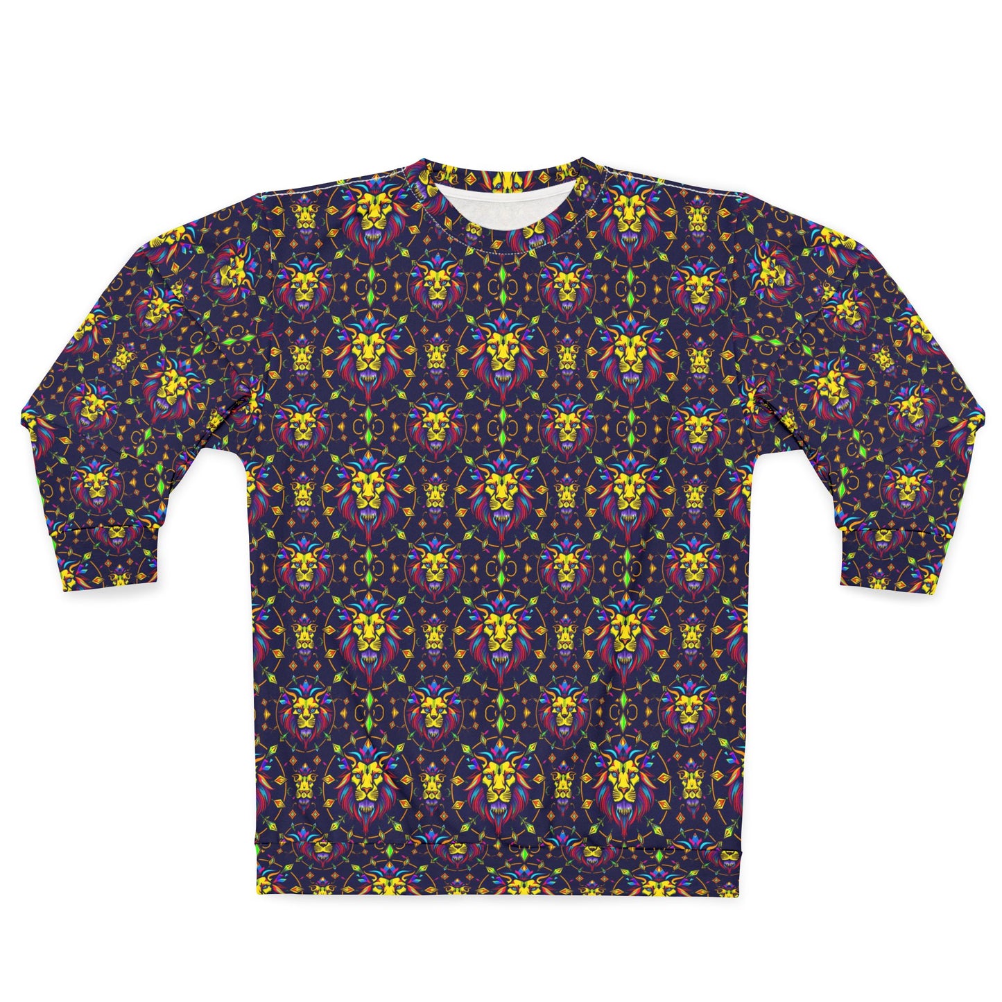 Unisex Sweatshirt (AOP), Leo, Zodiac v3, Jewel Pattern