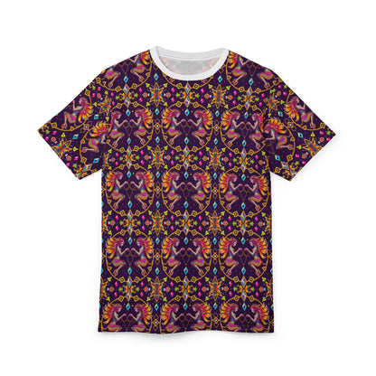 Unisex Cut & Sew T-Shirt, (AOP), Gemini, Zodiac v2, Jewels Pattern