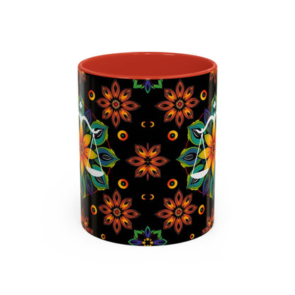 Accent Coffee Mug, Libra, Zodiac v4, Flower Pattern, (11, 15oz)