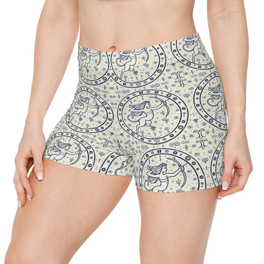 Women's Shorts, AOP, Sagittarius, Zodiac, Pattern
