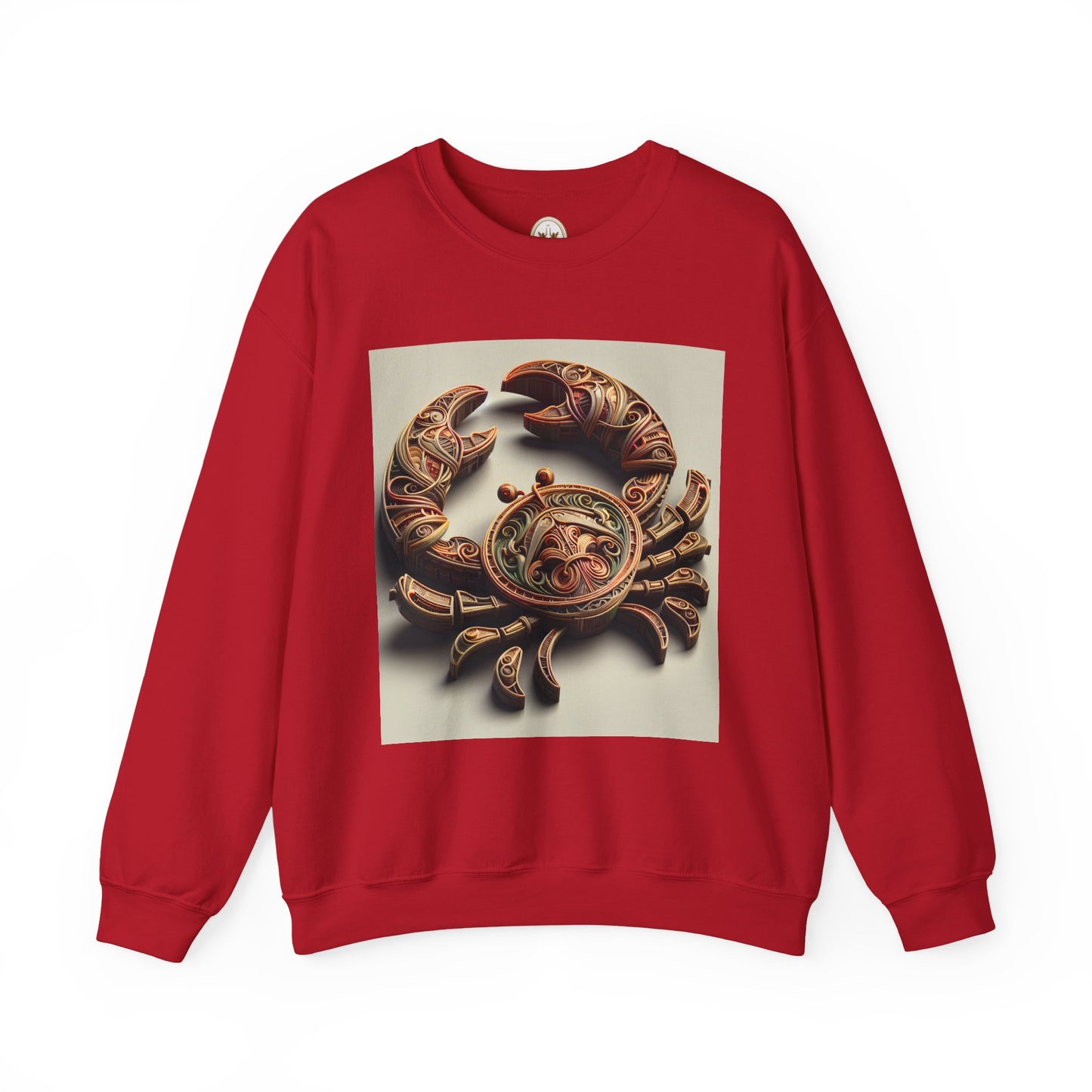 Unisex Heavy Blend™ Crewneck Sweatshirt, Crab Artifact, Cancer Zodiac Design