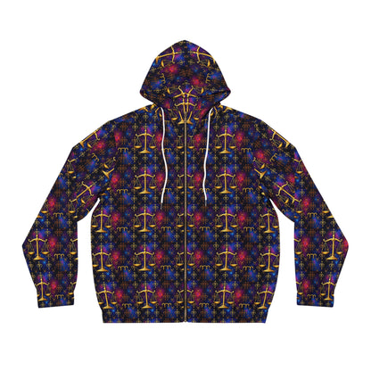 Full-Zip Hoodie (AOP), Libra, Zodiac, Pattern