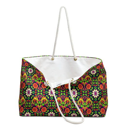 Weekender Bag, Aries, Zodiac v4, Flower Pattern