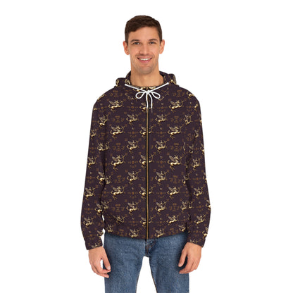 Full-Zip Hoodie (AOP), Sagittarius, Zodiac v2, Pattern