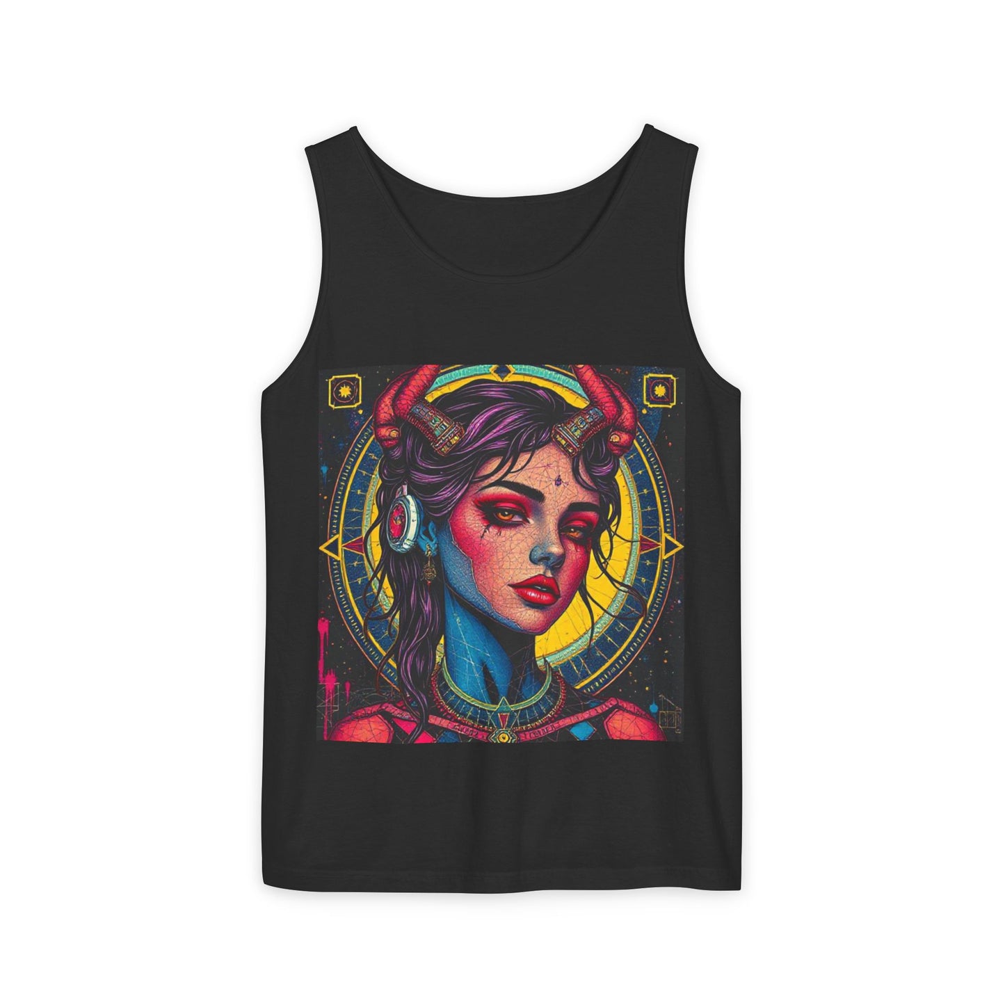 Unisex Garment-Dyed, Tank Top, Scorpio Design, Pop Art, 100% US cotton