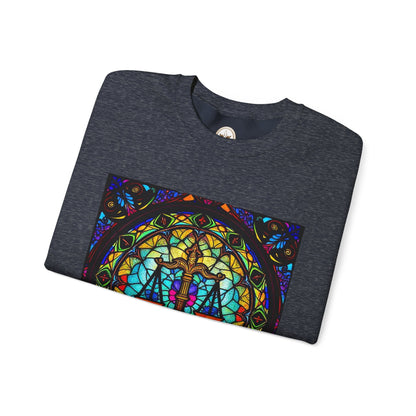 Unisex Heavy Blend™ Crewneck Sweatshirt, Glass, Libra Zodiac Design