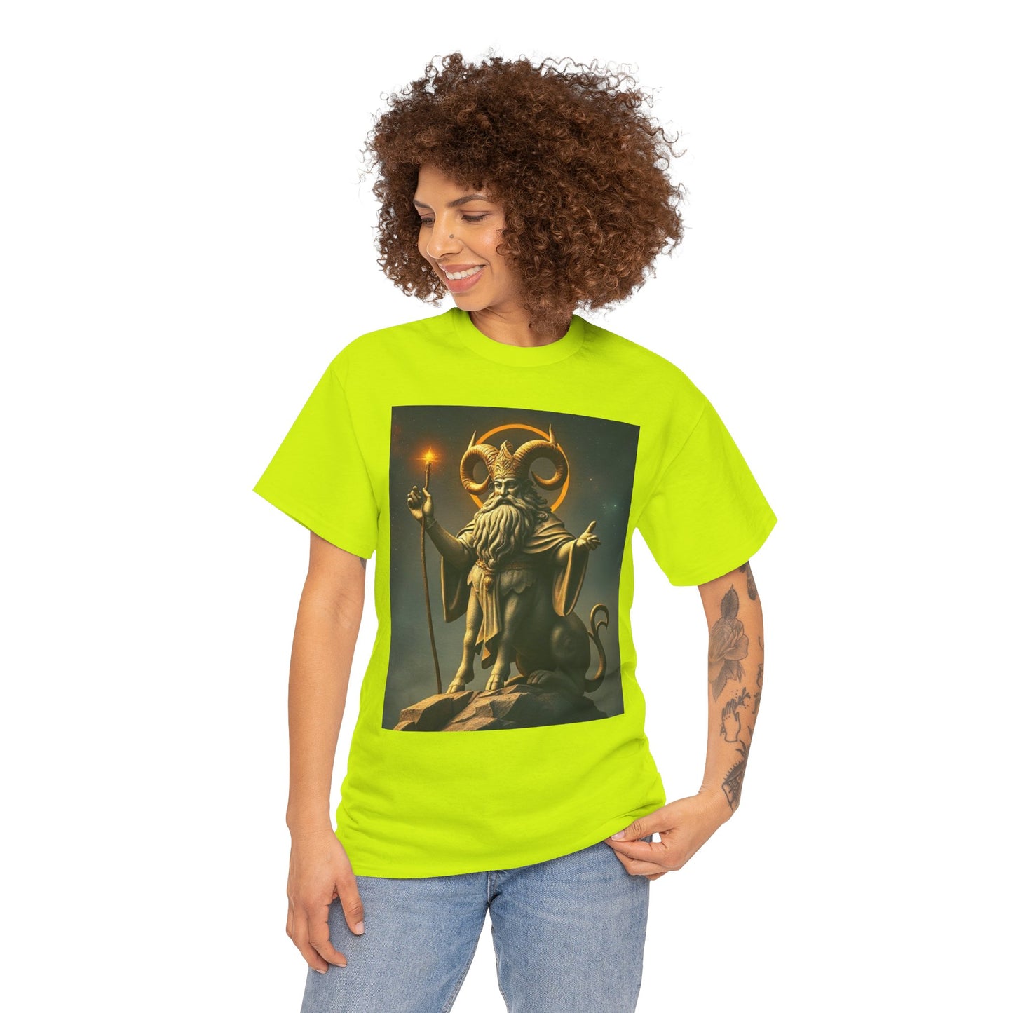 Unisex Heavy Cotton T-Shirt, Taurus God v1, Zodiac Design