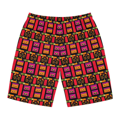 Men's Board Shorts, (AOP), Scorpio, Zodiac v2, Shape Pattern