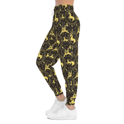 Athletic Joggers, Zodiac Design, Pattern v1, Capricorn, AOP
