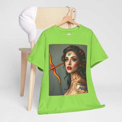Unisex Heavy Cotton T-Shirt, Sagittarius, Zodiac v2, Sexy Art