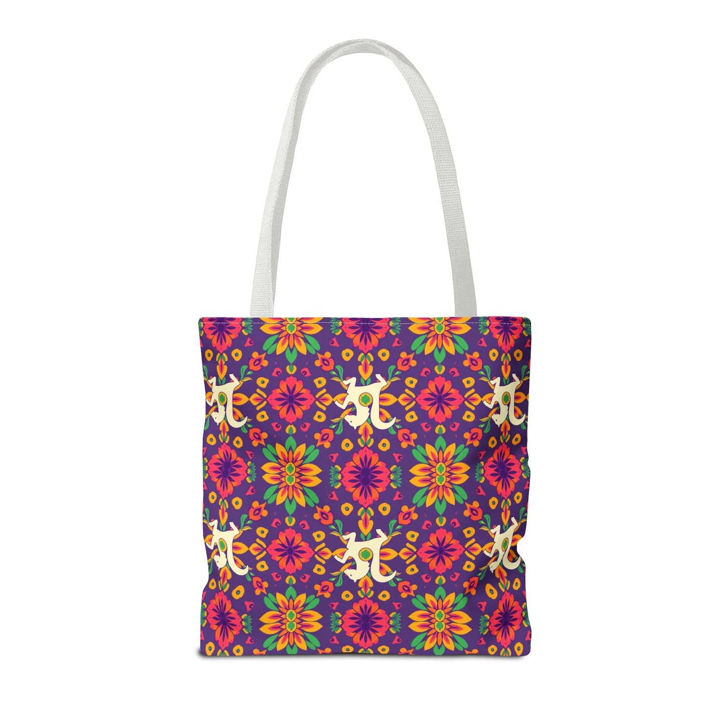 Tote Bag (AOP), Aquarius, Zodiac v2, Flower Pattern