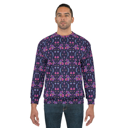 Unisex Sweatshirt (AOP), Pisces, Zodiac v2, Jewel Pattern