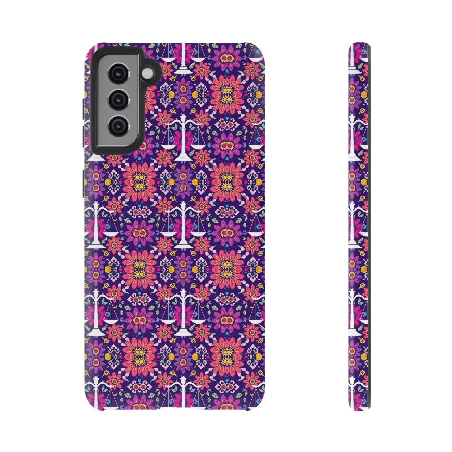 Tough Cases, Libra, Zodiac v4, Flower Pattern