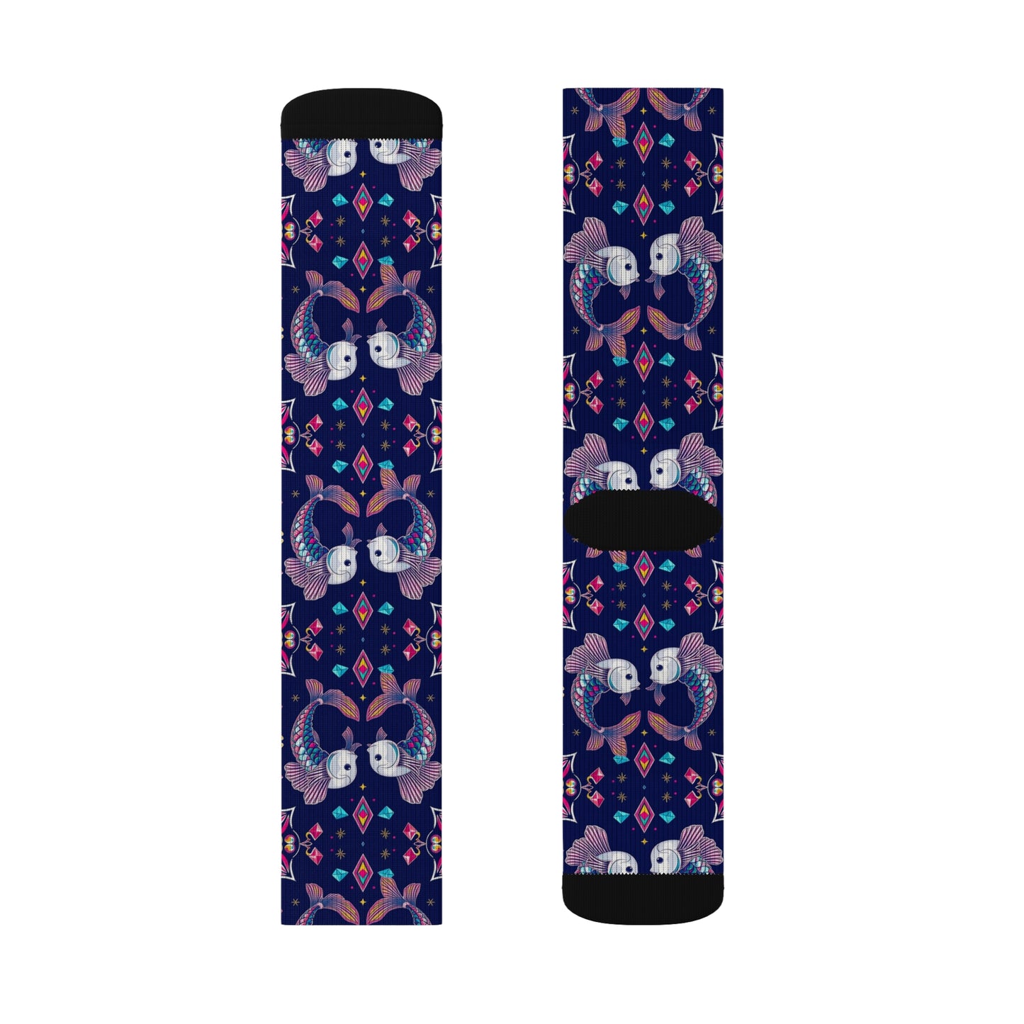 Sublimation Socks, Pisces, Zodiac v4, Jewel Pattern