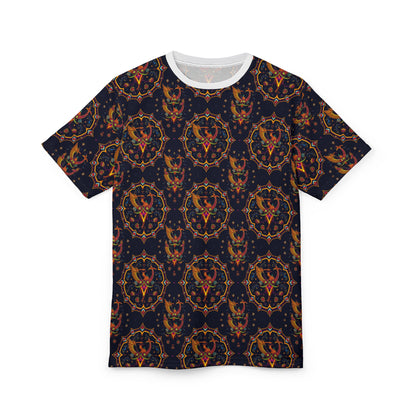 Unisex Cut & Sew T-Shirt, (AOP), Sagittarius, Zodiac v2, Jewels Pattern