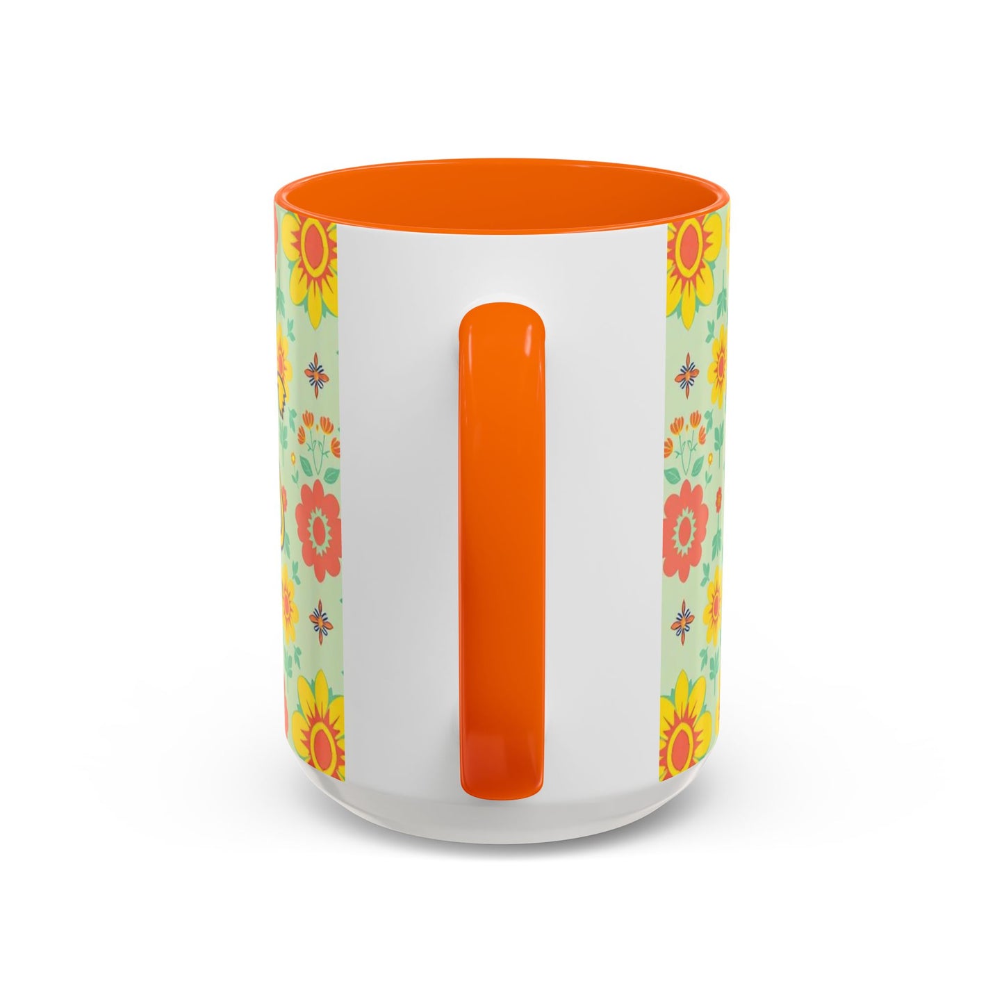 Accent Coffee Mug, Leo, Zodiac v2, Flower Pattern, (11, 15oz)