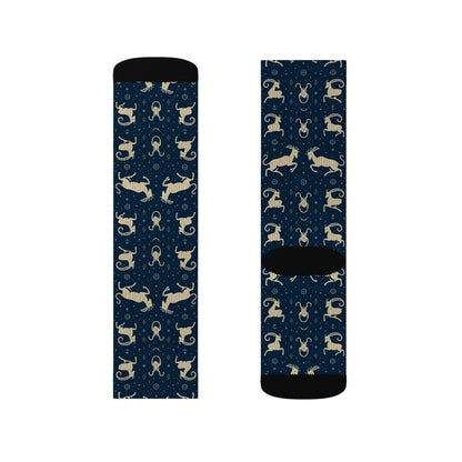 Sublimation Socks, Capricorn, Zodiac, Pattern